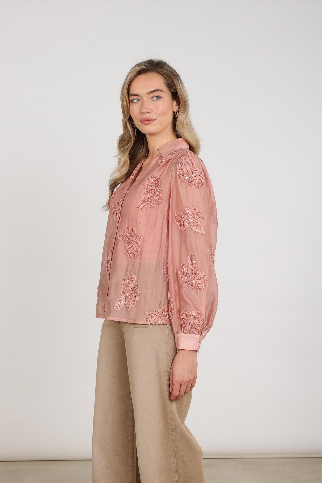 Antonella Blouse Paillet Flowe