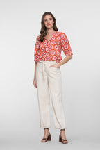 Barrel Jeans in Linnenmix