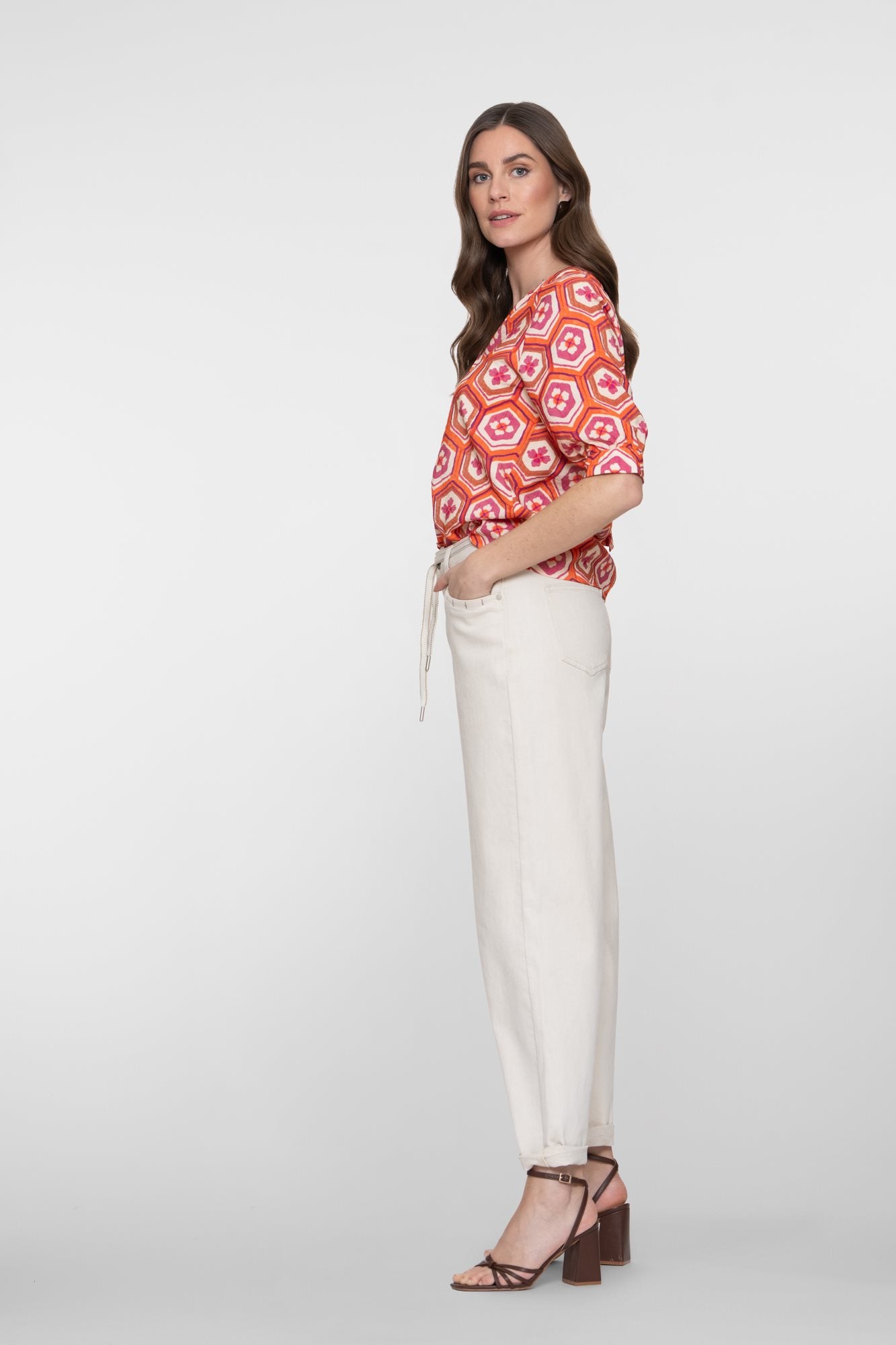 Barrel Jeans in Linnenmix