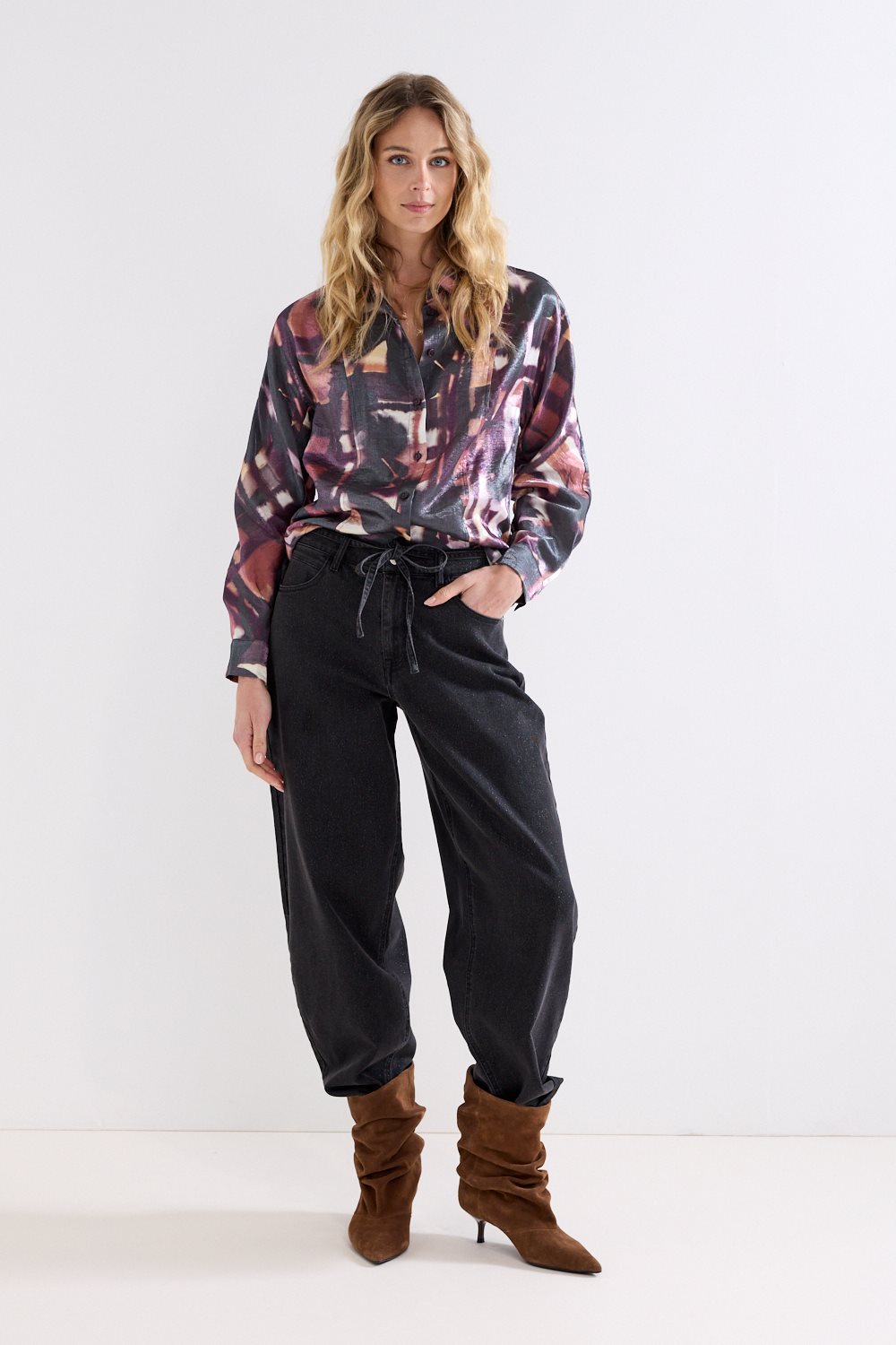 Barrel-Fit Denim Trousers