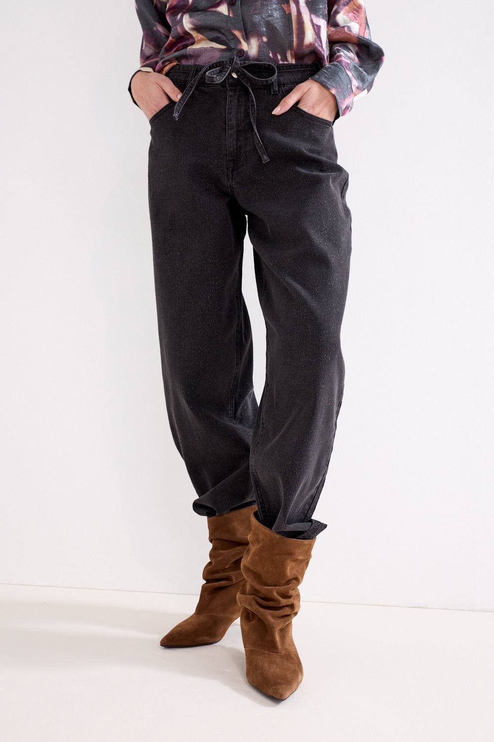 Barrel-Fit Denim Trousers