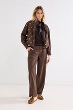 Barrel-Fit Tweed Trousers