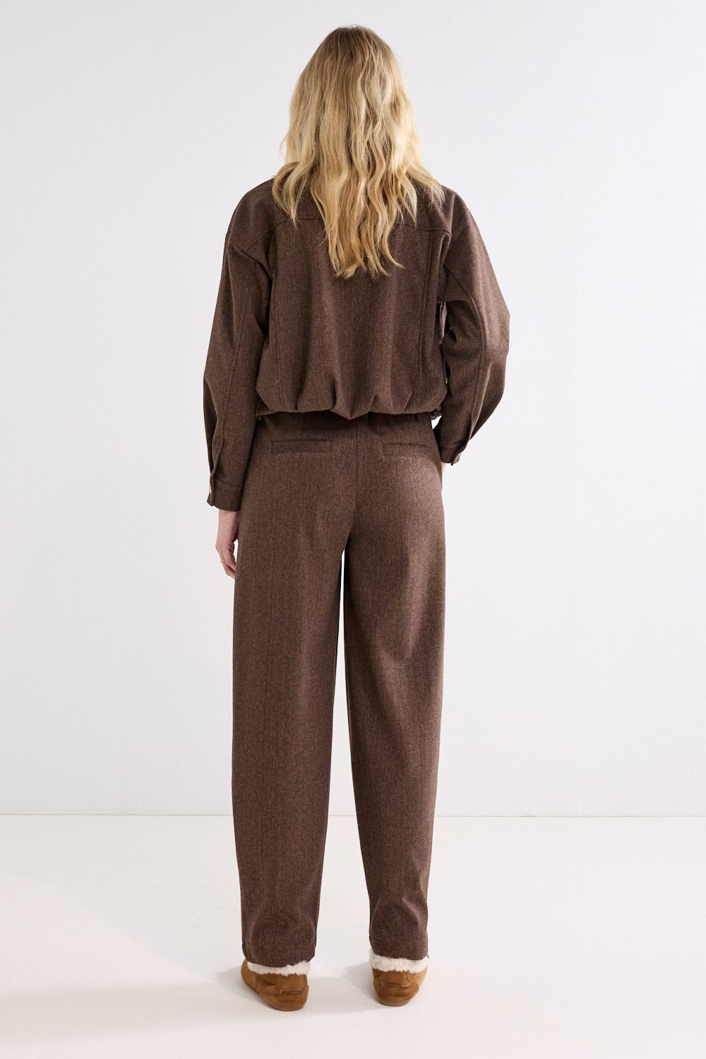 Barrel-Fit Tweed Trousers