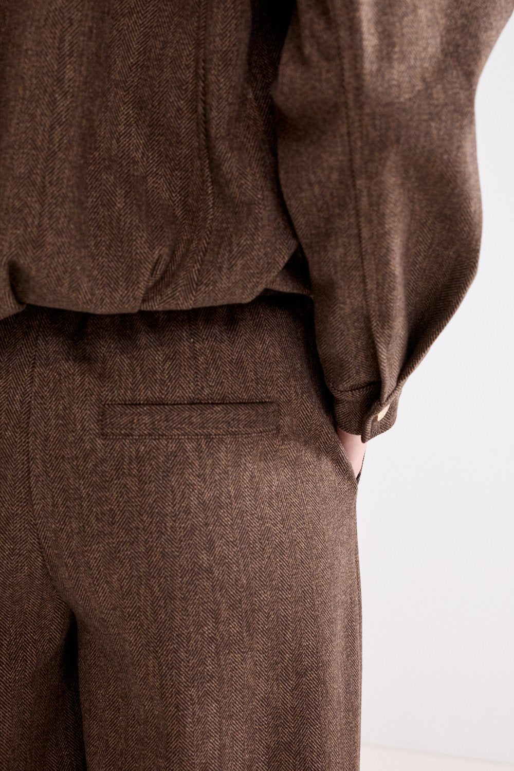 Barrel-Fit Tweed Trousers