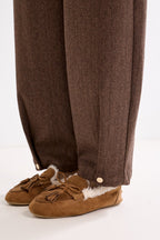 Barrel-Fit Tweed Trousers