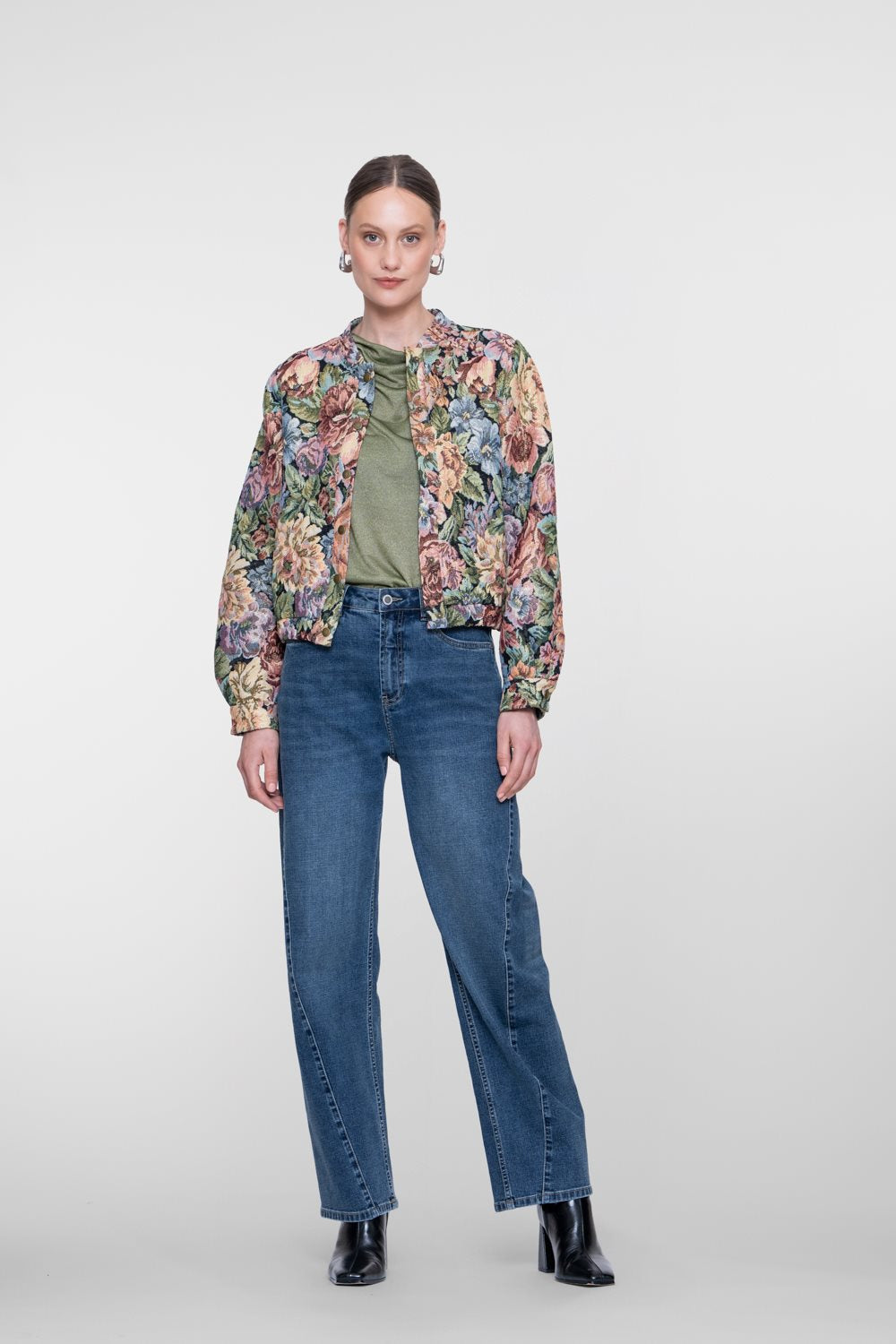 Barrel Jeans met Sierstiksels
