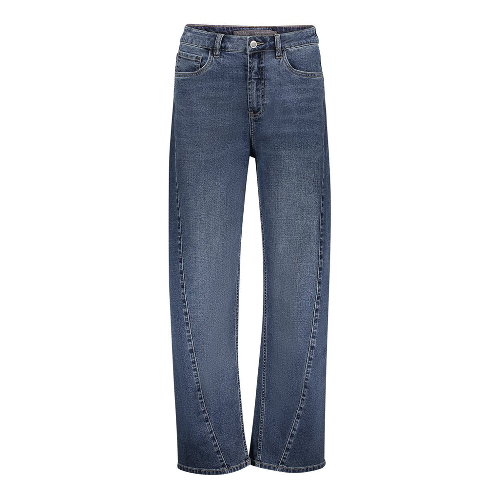Barrel Jeans met Sierstiksels