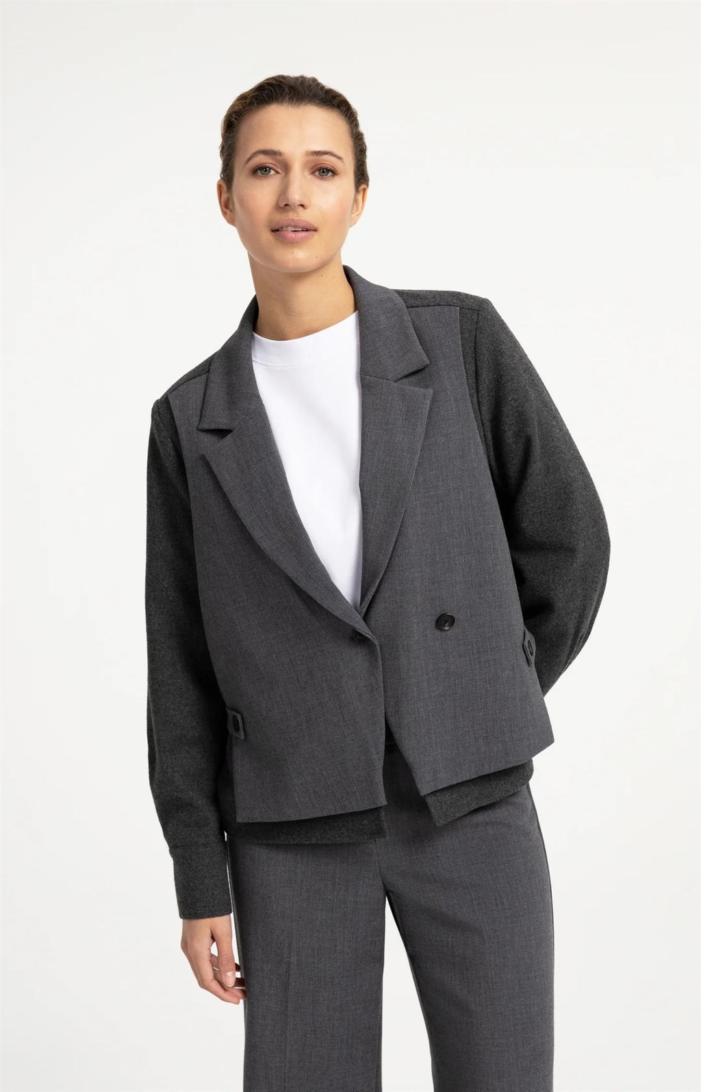 Blazer met Contrasterende Stof