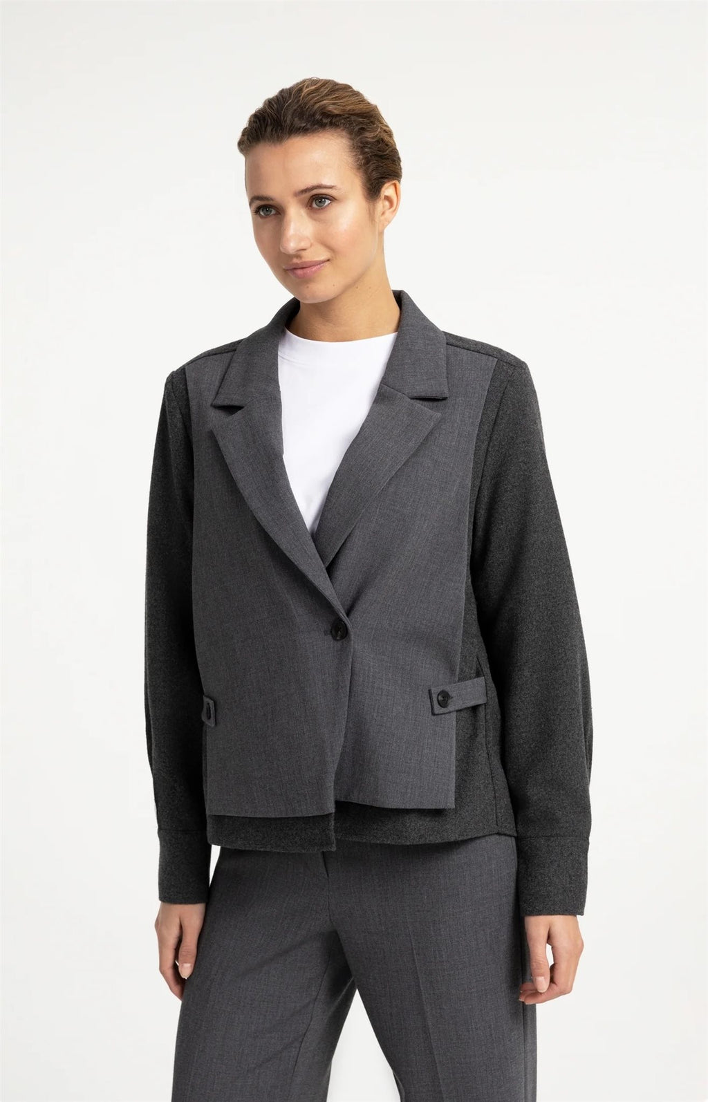 Blazer met Contrasterende Stof
