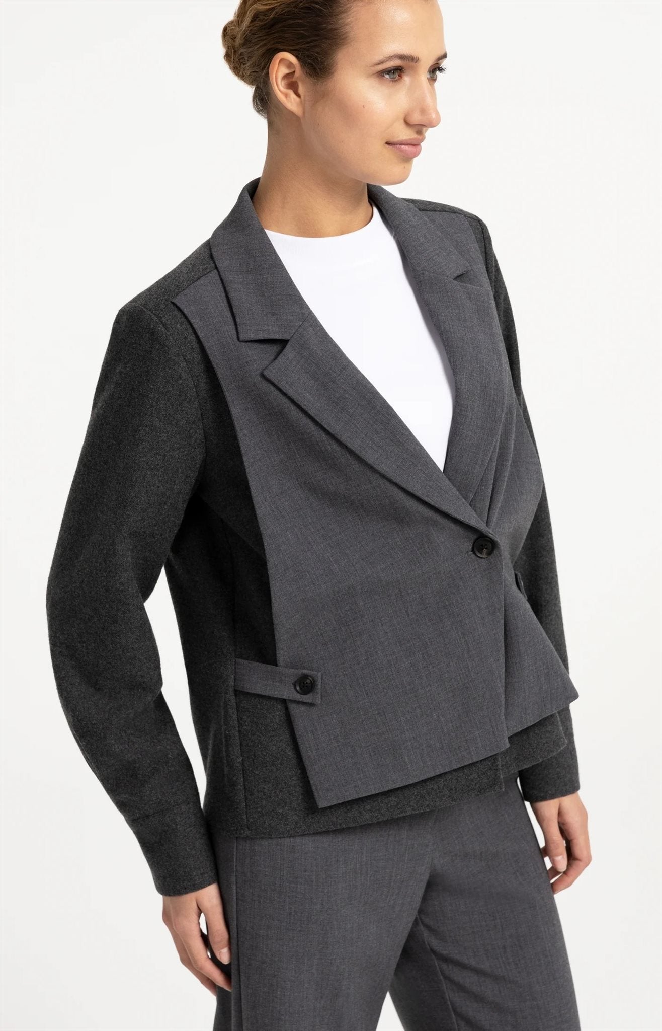 Blazer met Contrasterende Stof