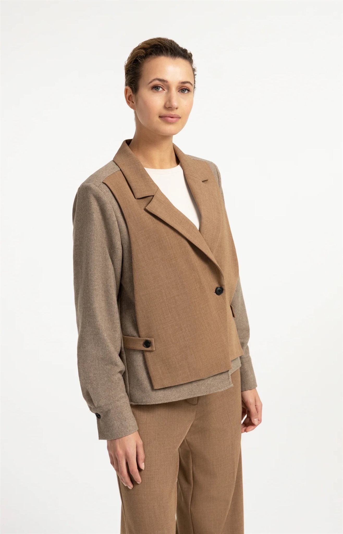 Blazer met Contrasterende Stof