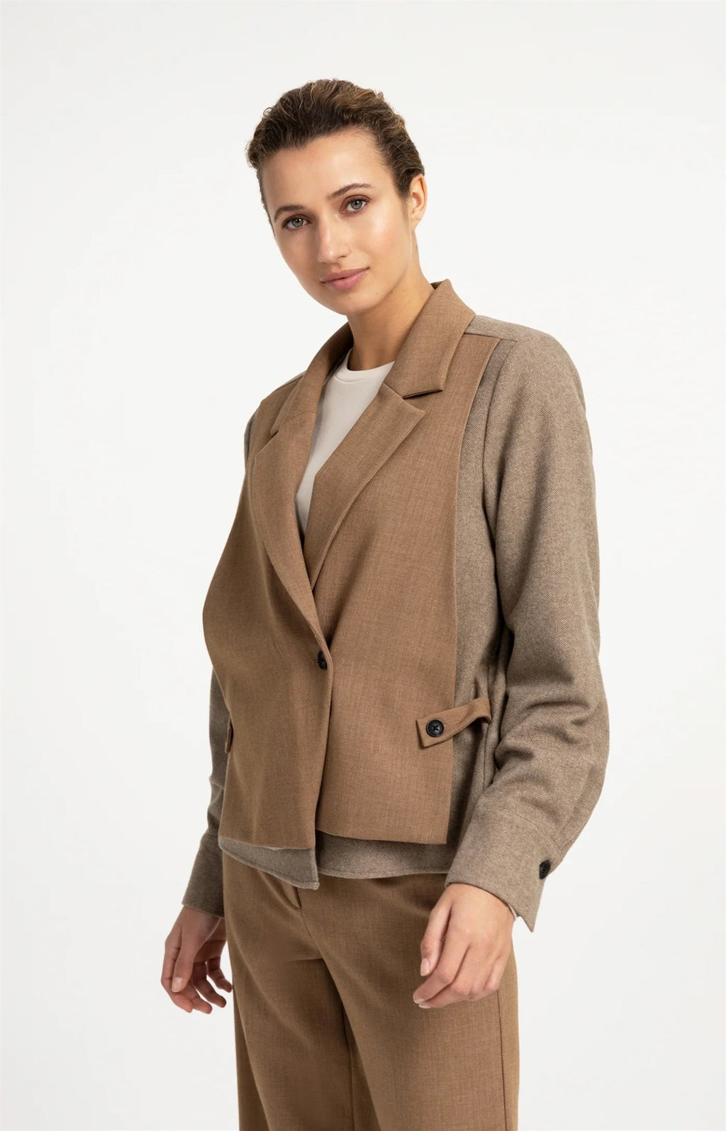 Blazer met Contrasterende Stof