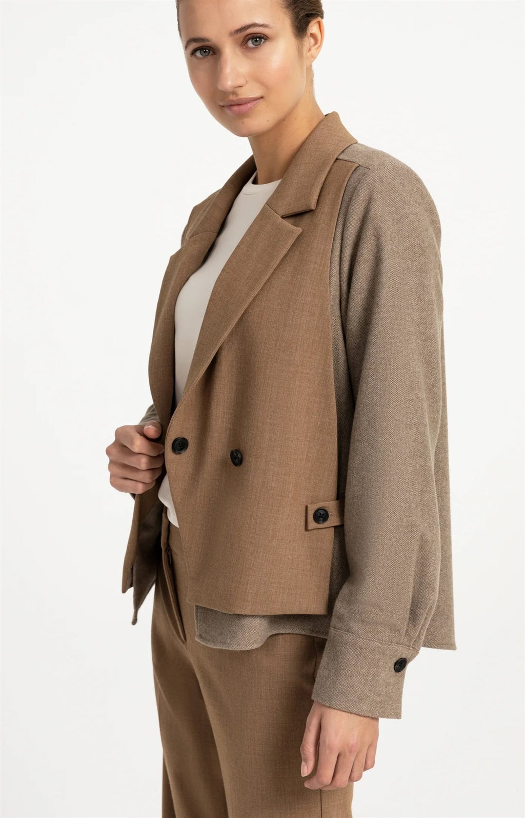 Blazer met Contrasterende Stof