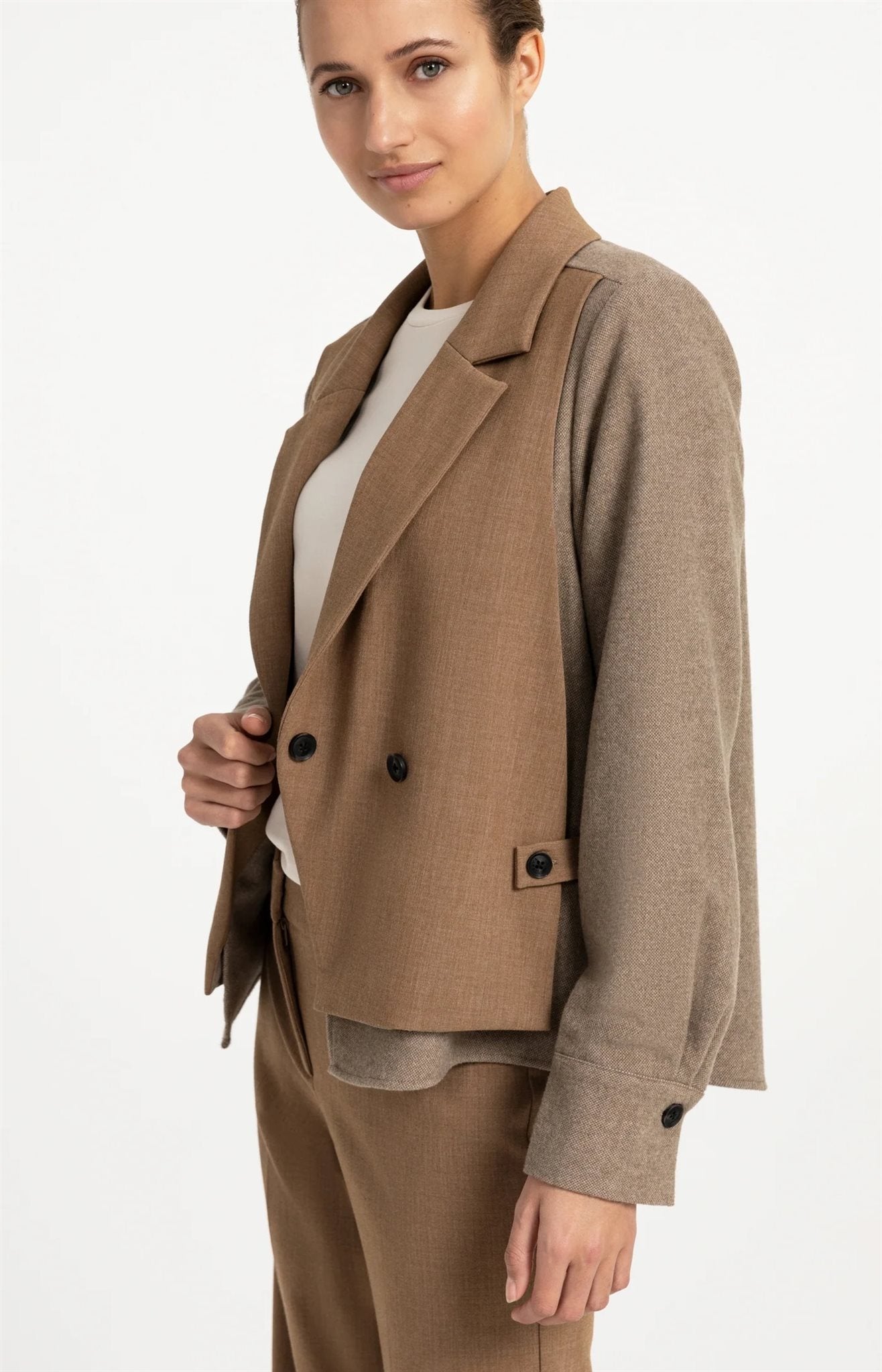 Blazer met Contrasterende Stof