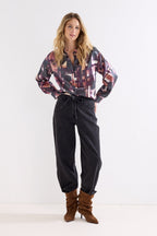Blouse Floral Checks