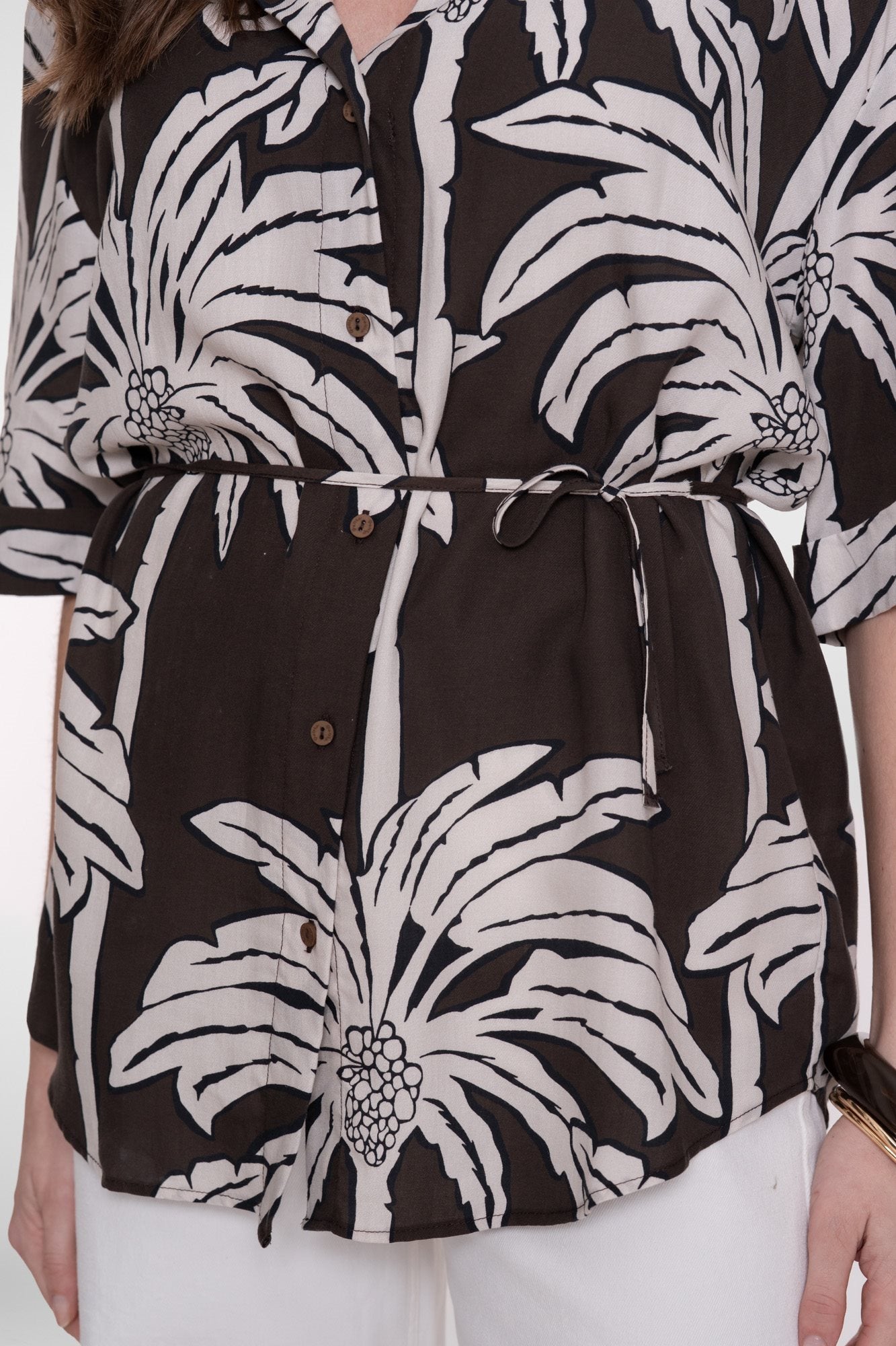 Blouse met Bladprint