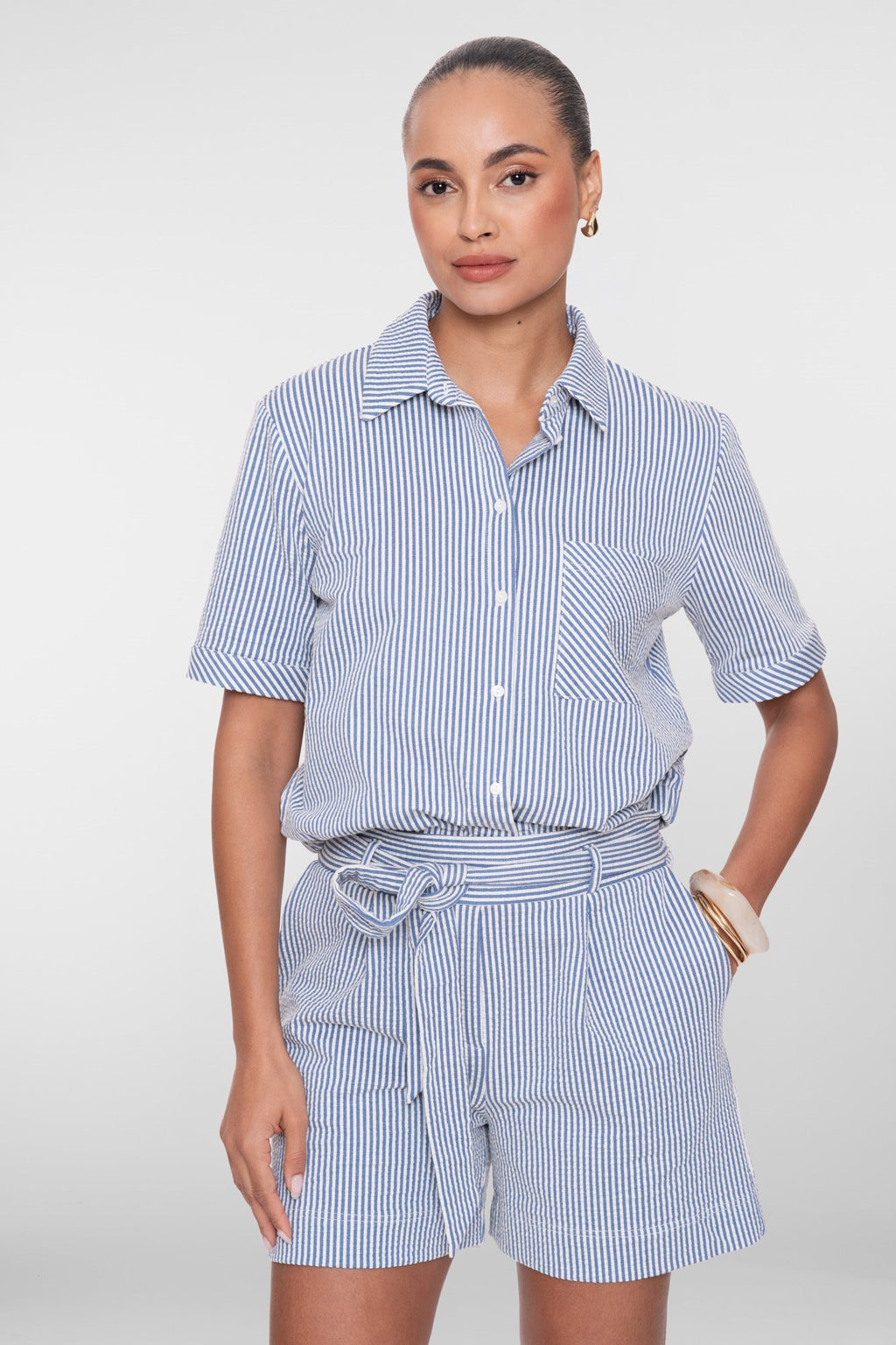 Blouse met Streepdessin