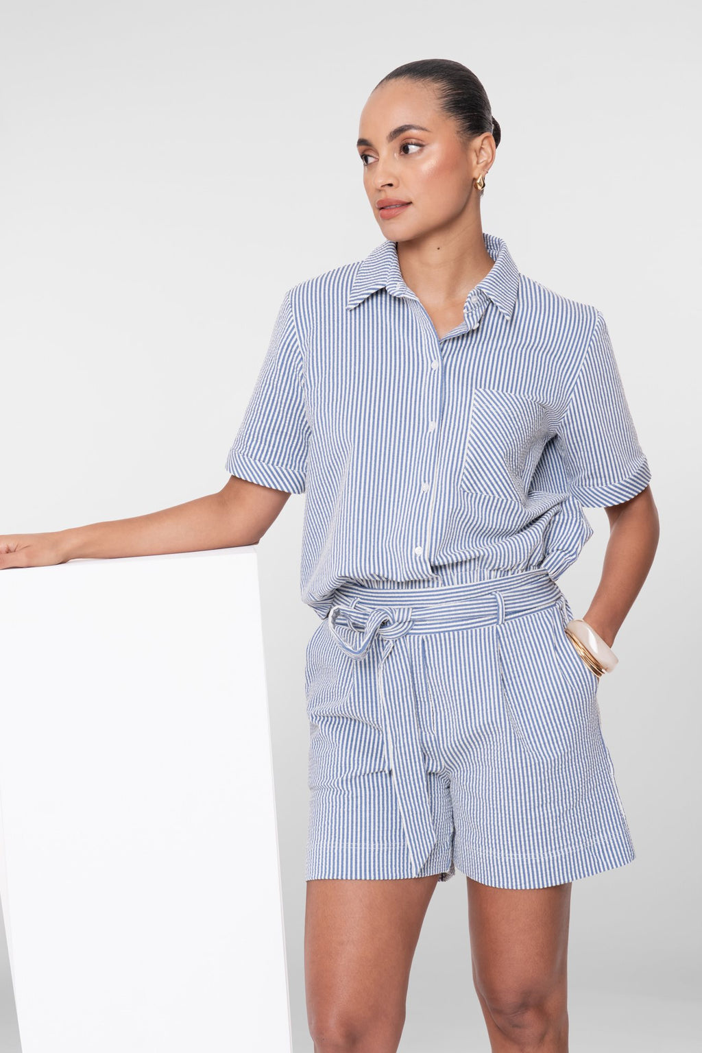 Blouse met Streepdessin