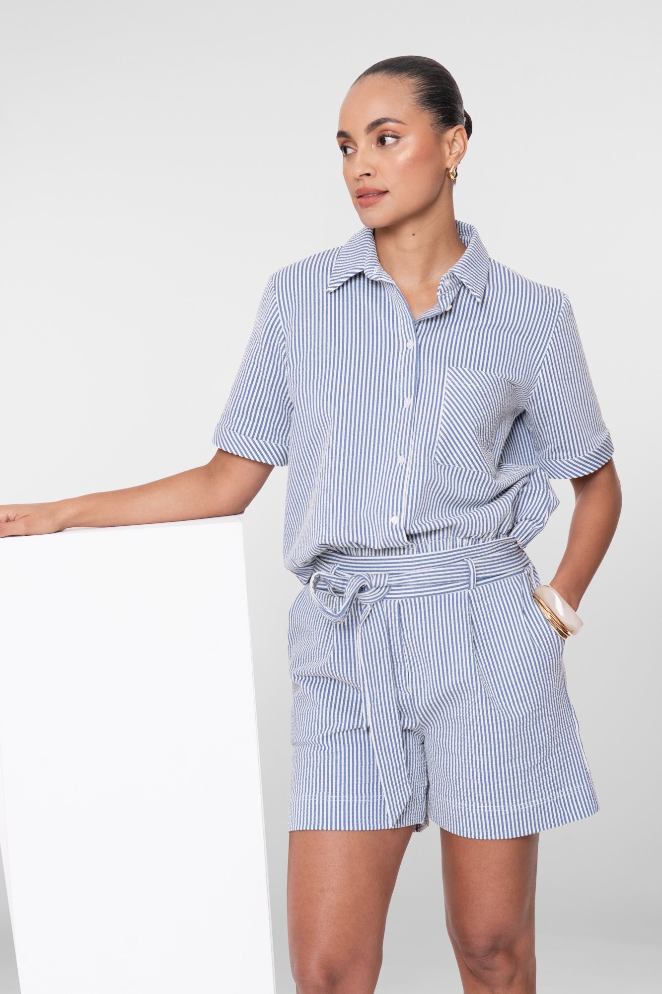 Blouse met Streepdessin