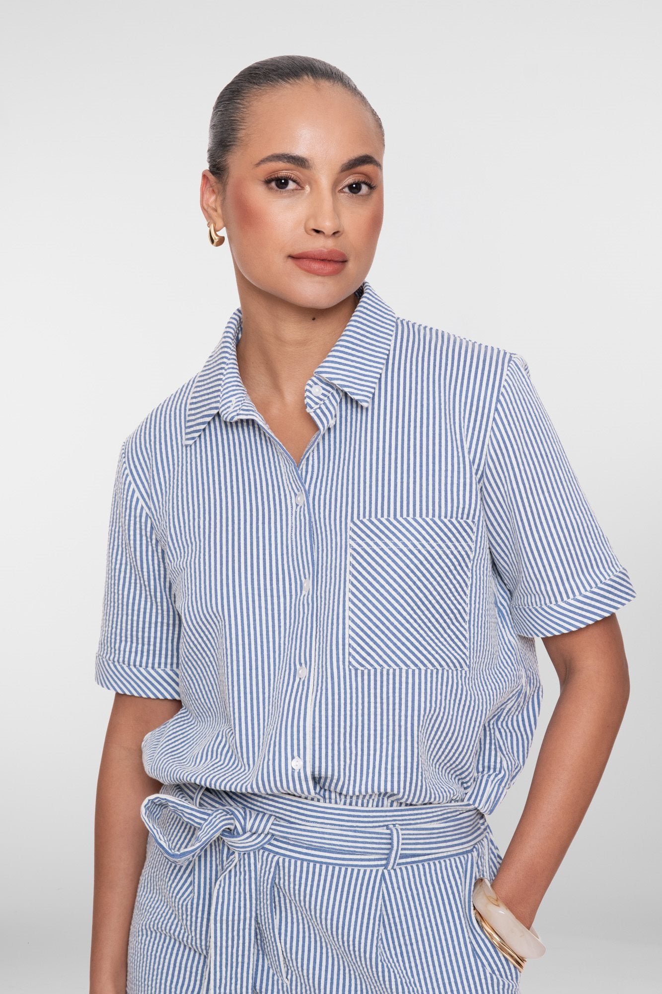 Blouse met Streepdessin