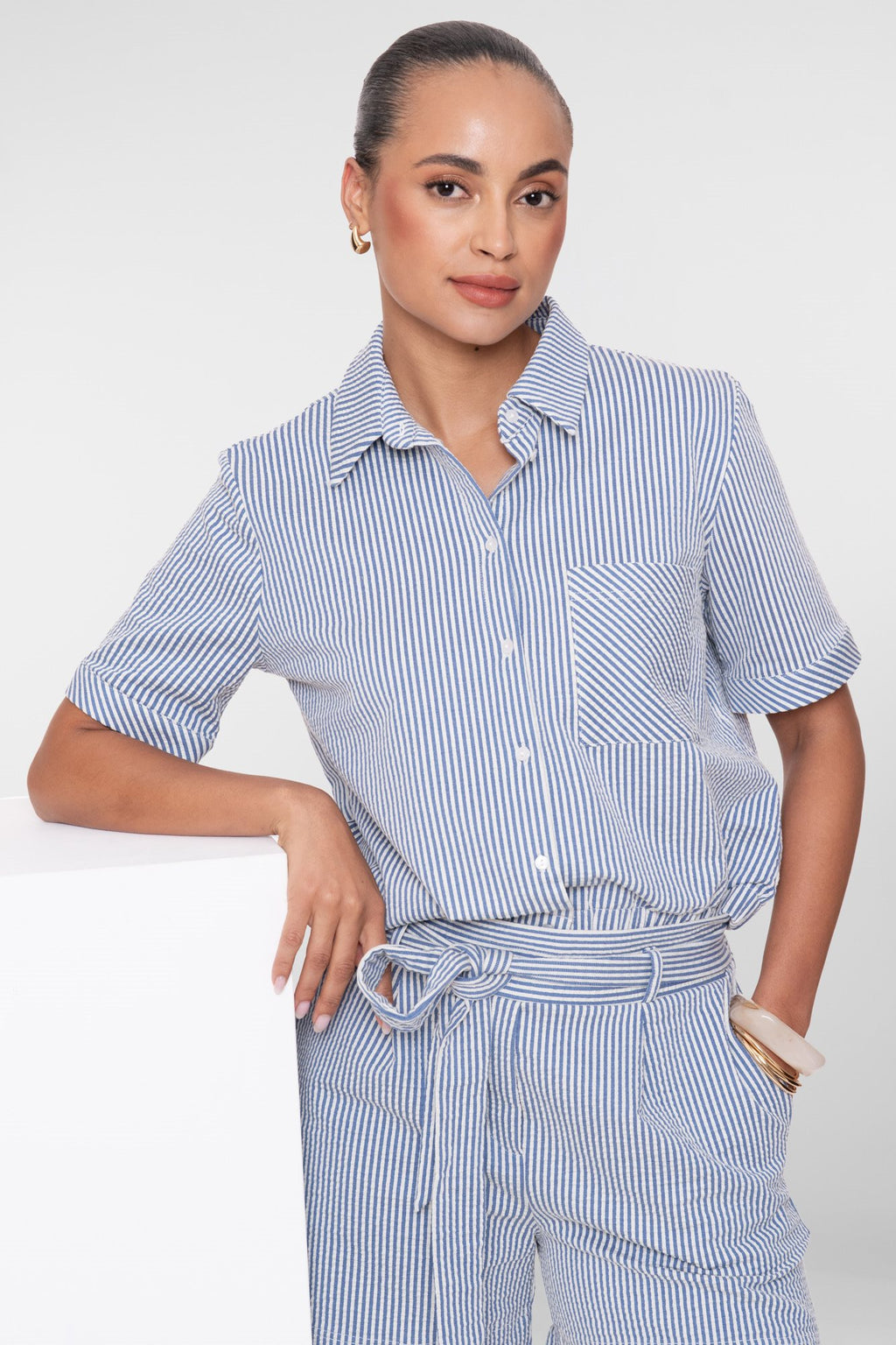 Blouse met Streepdessin