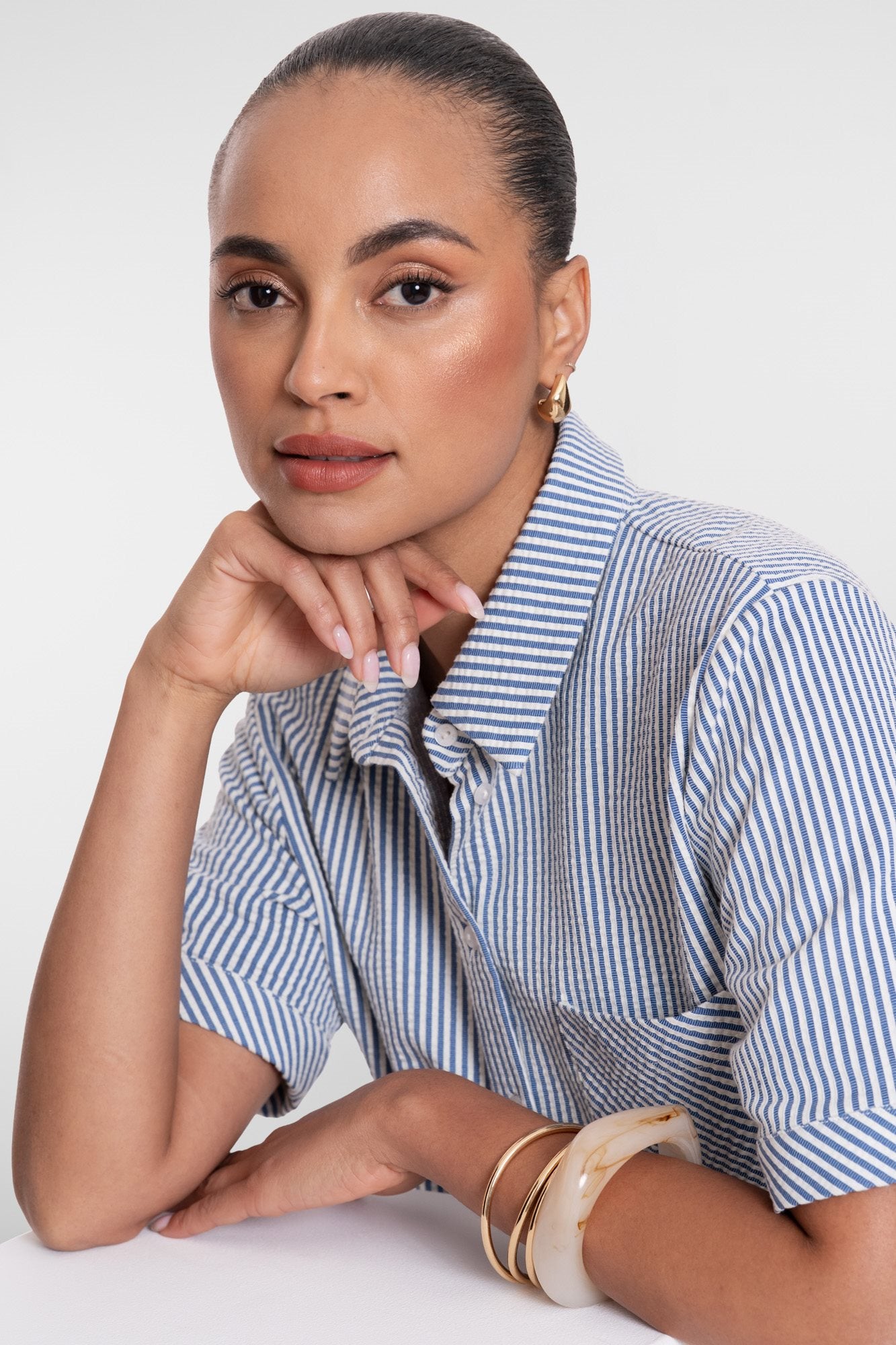 Blouse met Streepdessin