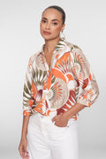 Blouse met Bladprint