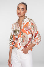 Blouse met Bladprint