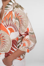 Blouse met Bladprint