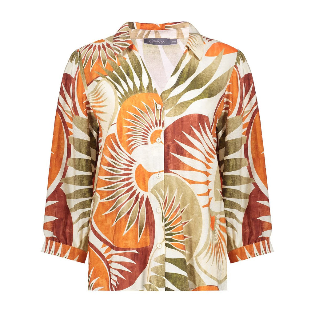 Blouse met Bladprint