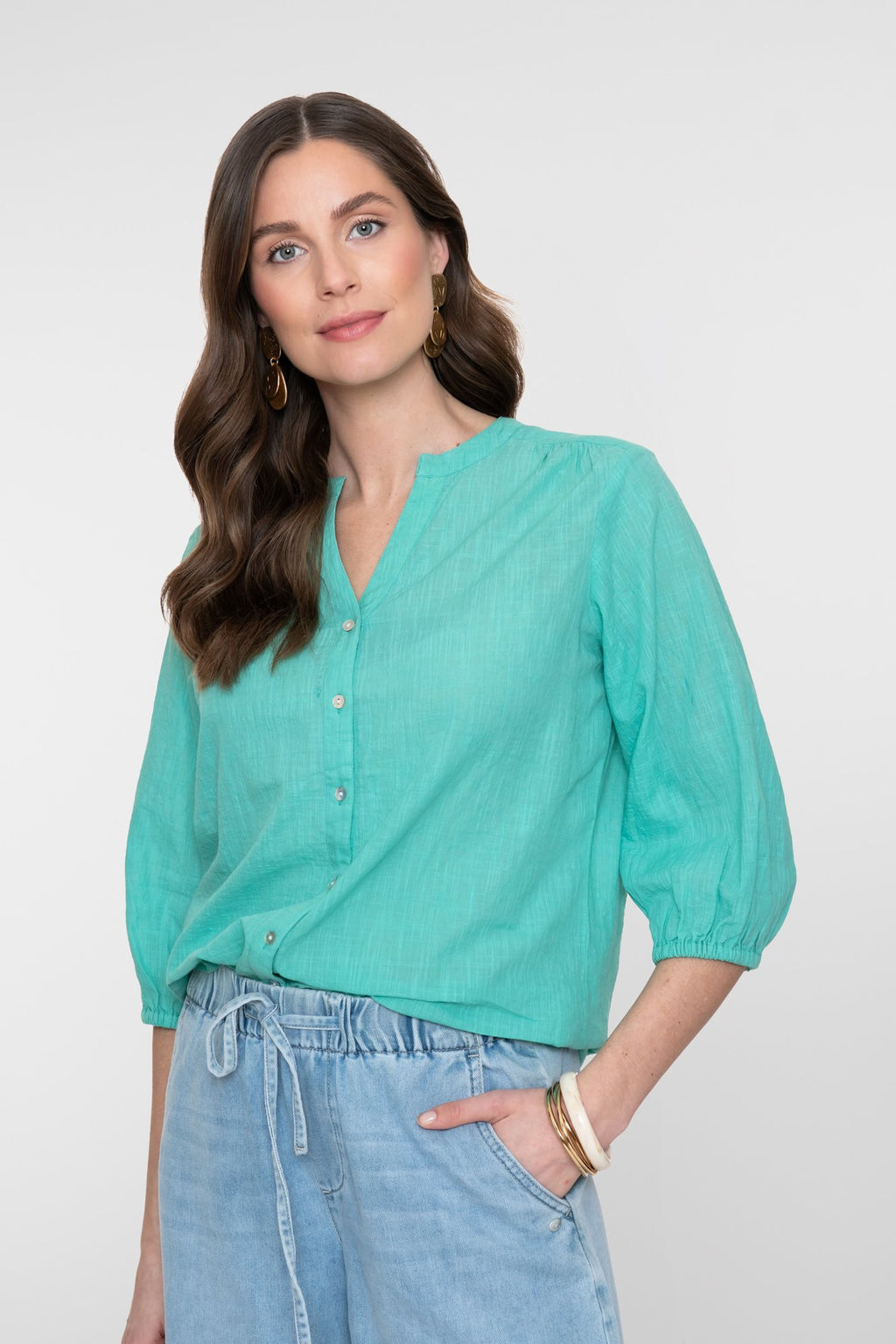 Blouse met V-hals