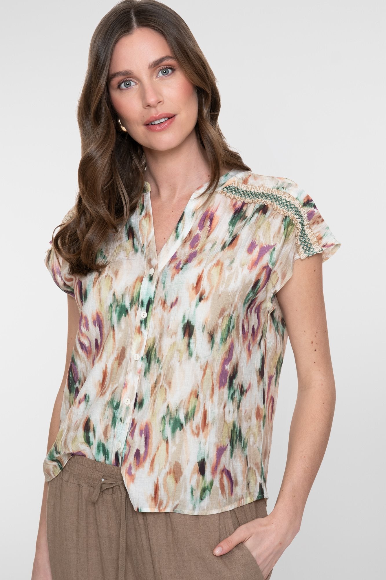 Blouse met Artistieke Print