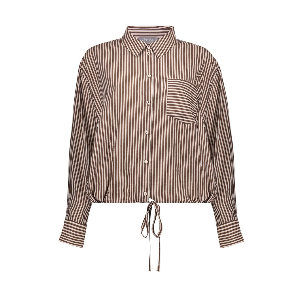 Gestreepte Blouse Strikdetail