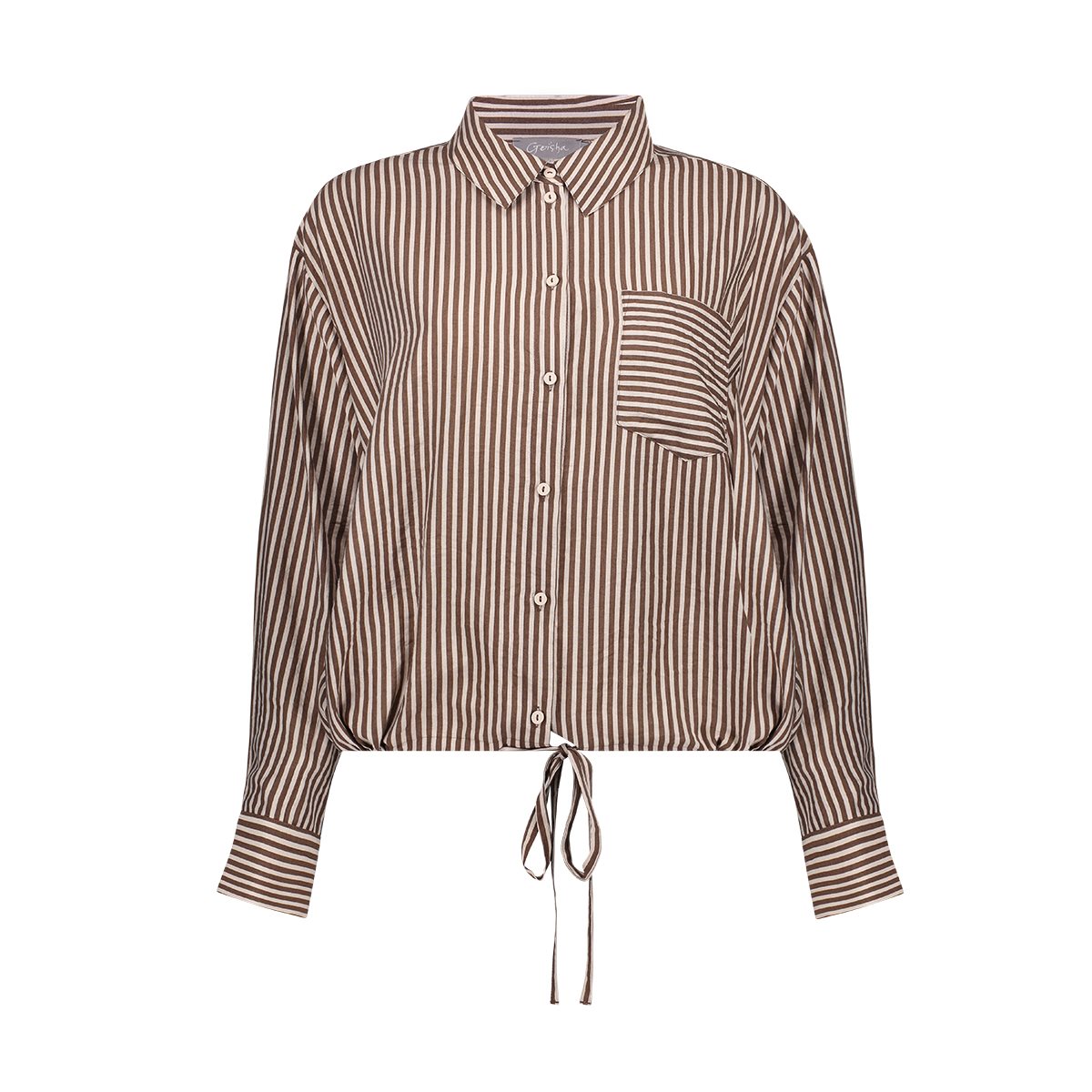 Gestreepte Blouse Strikdetail