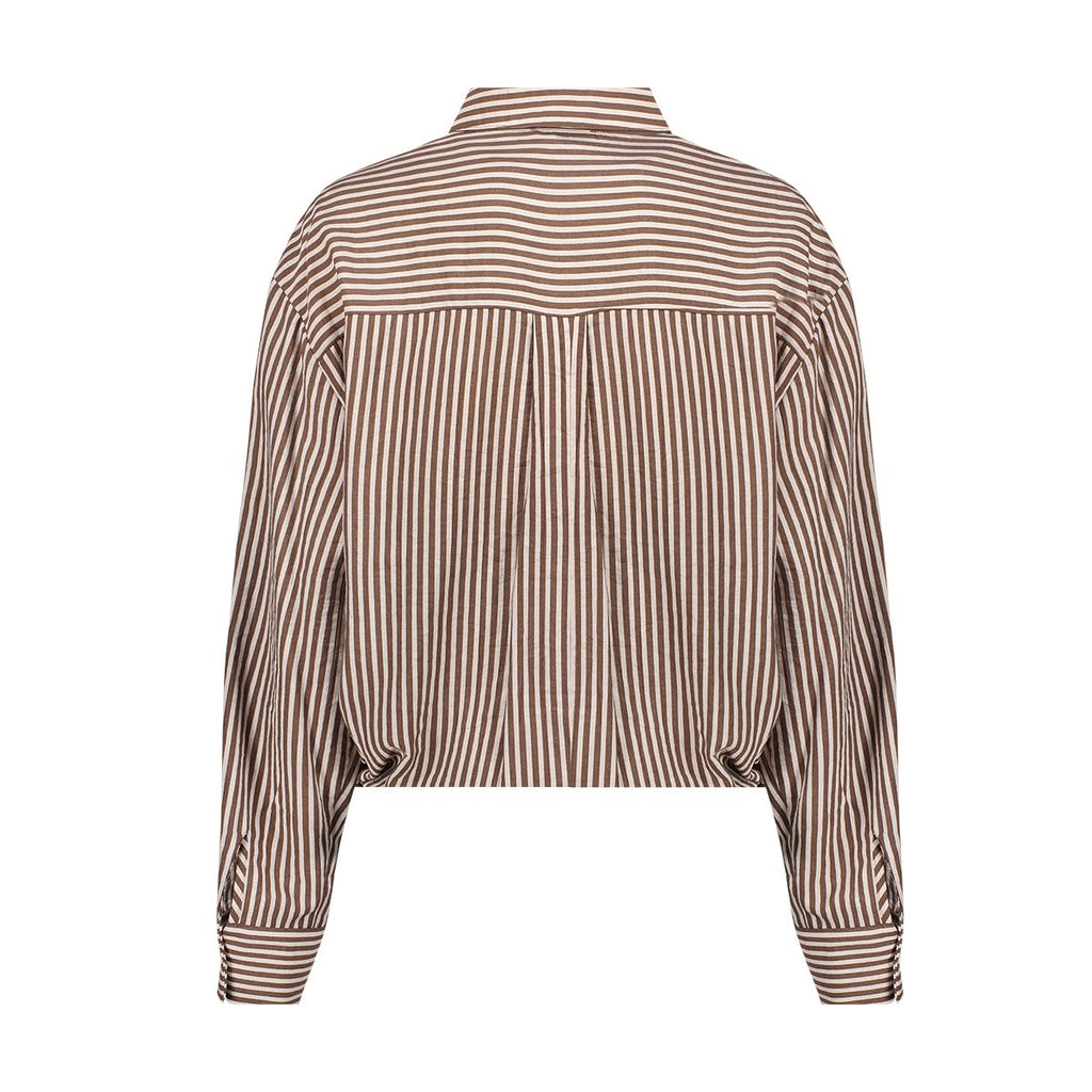 Gestreepte Blouse Strikdetail