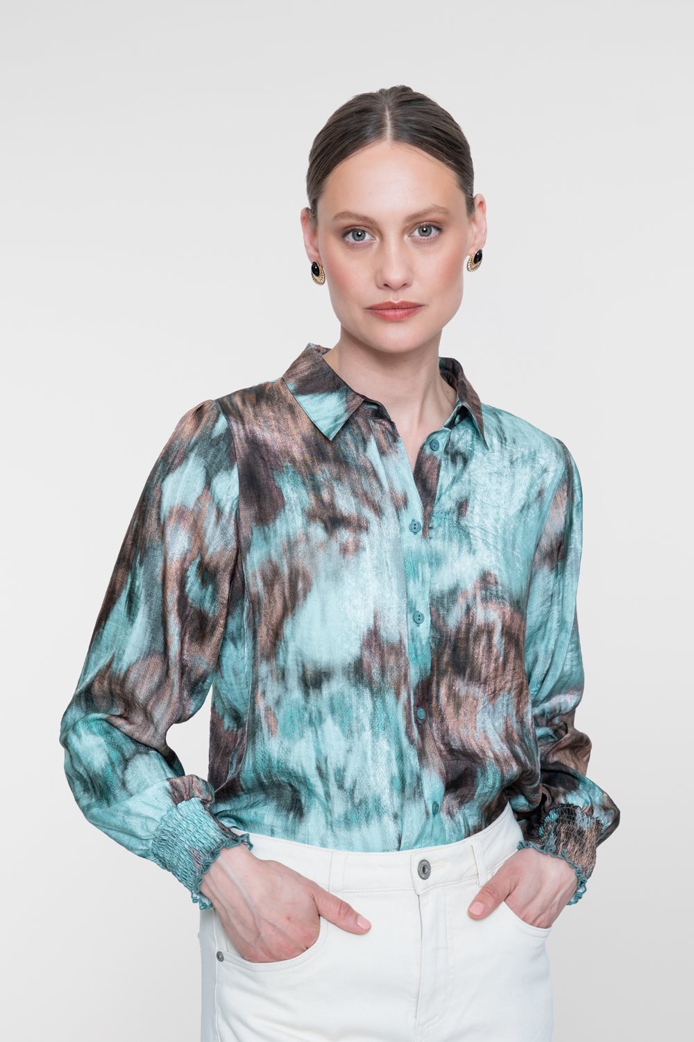 Blouse met Aquarelprint