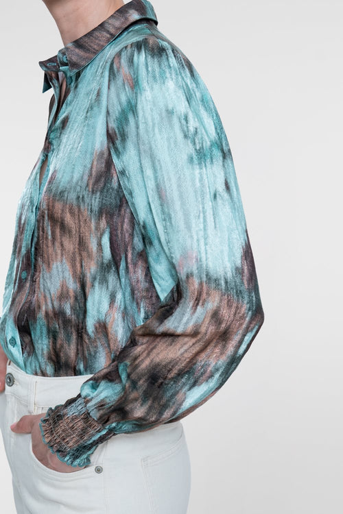 Blouse met Aquarelprint