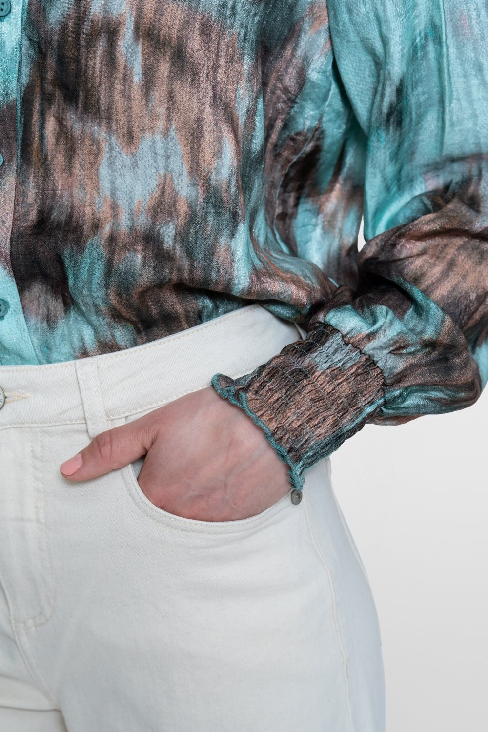 Blouse met Aquarelprint