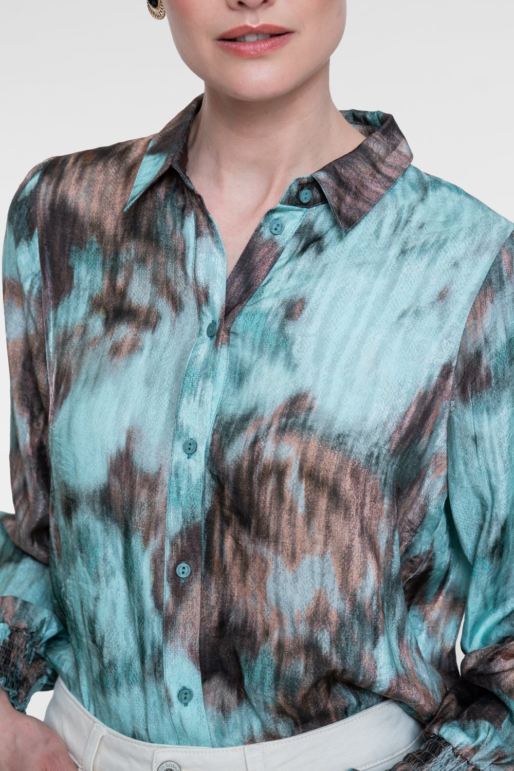 Blouse met Aquarelprint