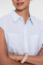 Mouwloze Blouse Krijtstreep