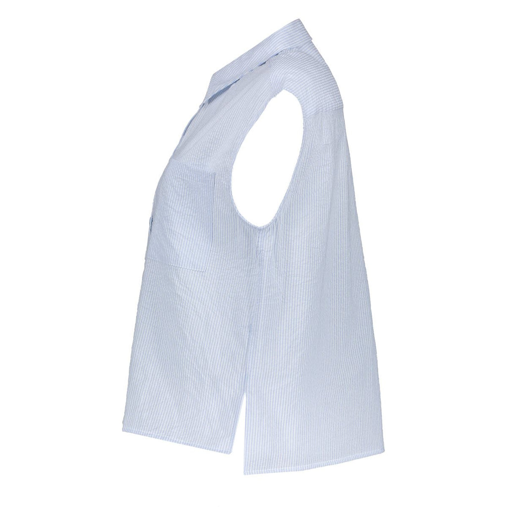 Mouwloze Blouse Krijtstreep