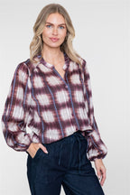 Geruite Blouse met Lurex