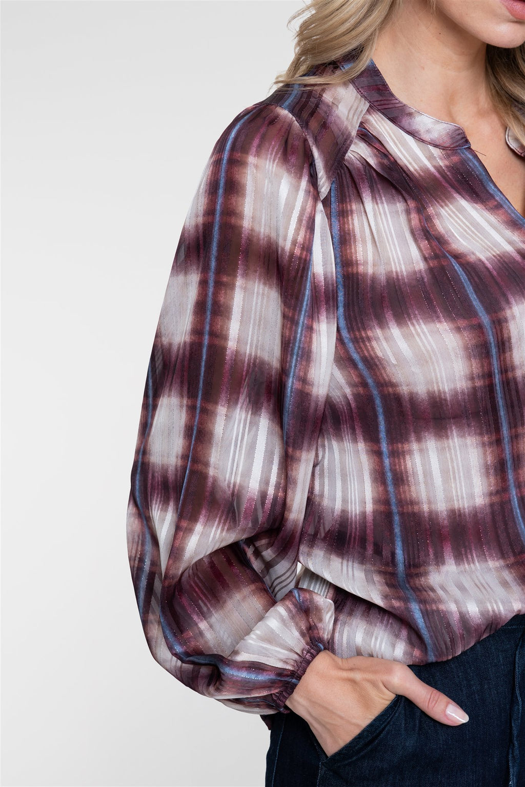 Geruite Blouse met Lurex