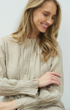Blouse met Geplooide Kraag
