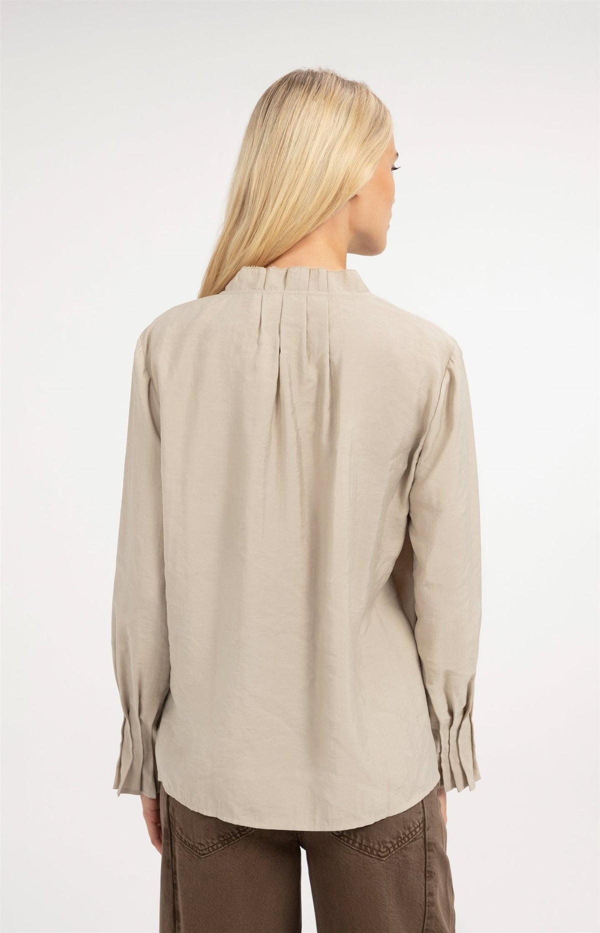 Blouse met Geplooide Kraag