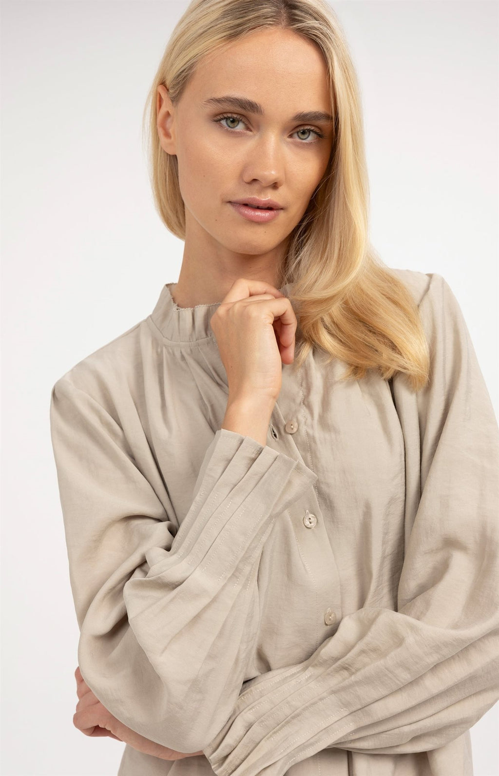Blouse met Geplooide Kraag