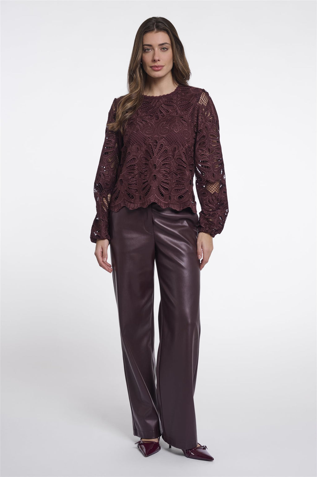 Blouse met Lange Ballonmouwen