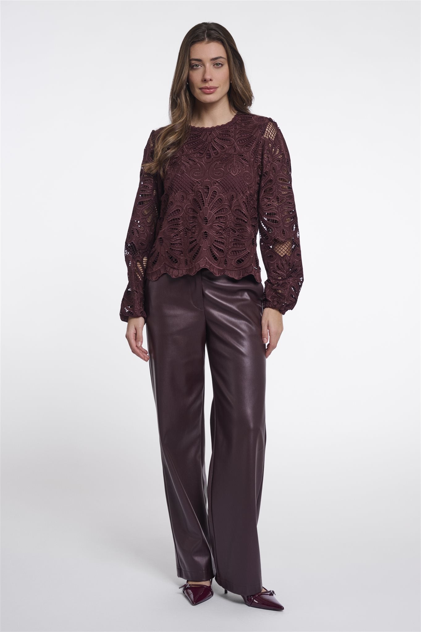 Blouse met Lange Ballonmouwen