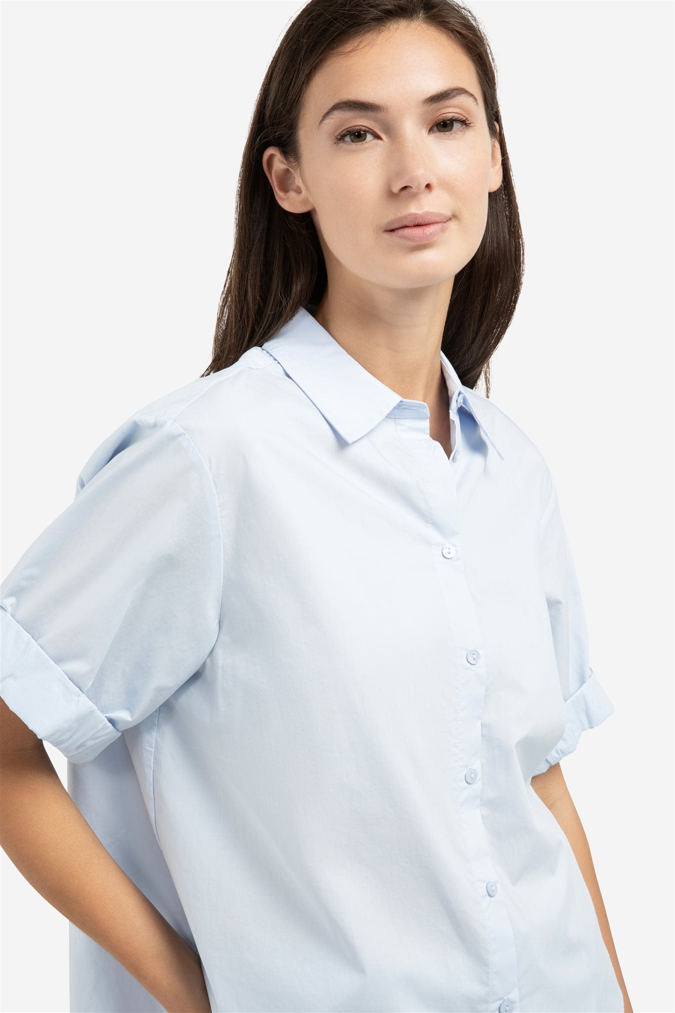 Blouse met Omgeslagen Mouwen