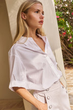 Blouse met Omgeslagen Mouwen